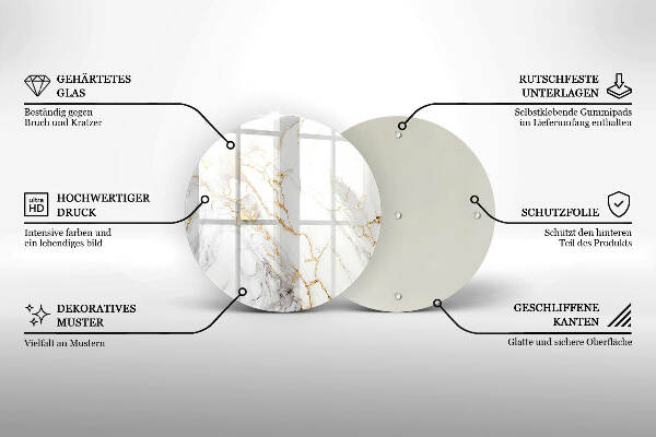 Síri gyertya alátét Világos márvány arannyal