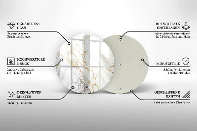 Síri gyertya alátét Világos márvány arannyal