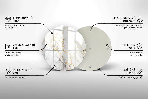 Síri gyertya alátét Világos márvány arannyal