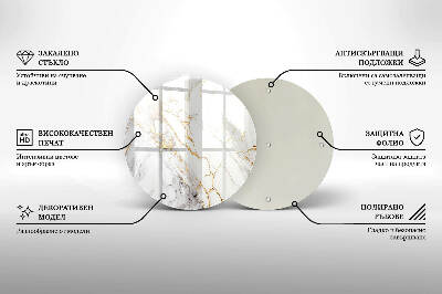 Síri gyertya alátét Világos márvány arannyal
