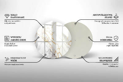 Síri gyertya alátét Világos márvány arannyal