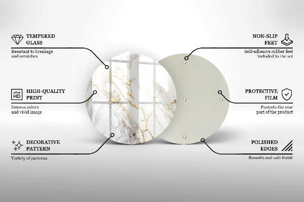 Síri gyertya alátét Világos márvány arannyal