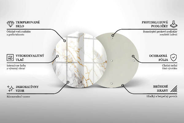 Síri gyertya alátét Világos márvány arannyal