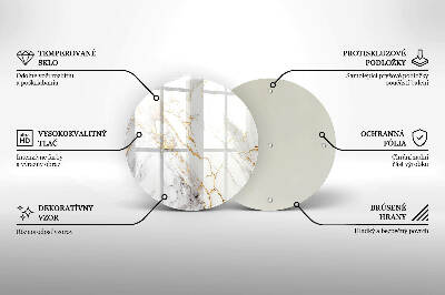 Síri gyertya alátét Világos márvány arannyal