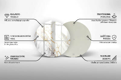 Síri gyertya alátét Világos márvány arannyal