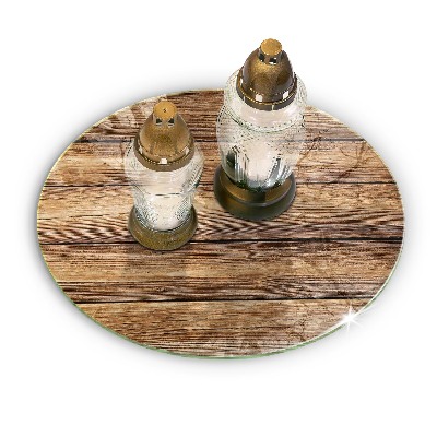 Üveg alátét gyertyákhoz Fa textúra táblák