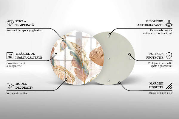 Síri gyertya alátét Boho tollak és levelek