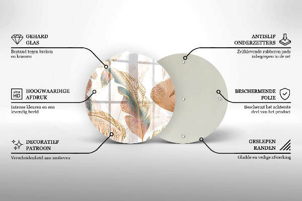 Síri gyertya alátét Boho tollak és levelek