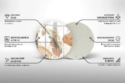 Síri gyertya alátét Boho tollak és levelek