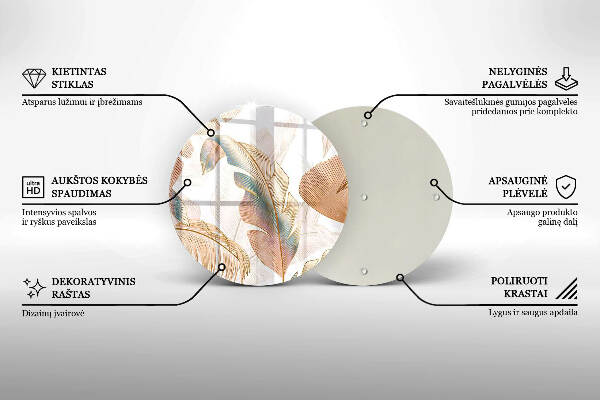 Síri gyertya alátét Boho tollak és levelek