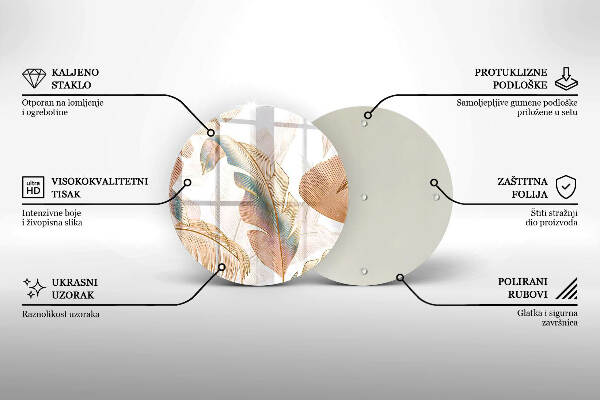 Síri gyertya alátét Boho tollak és levelek