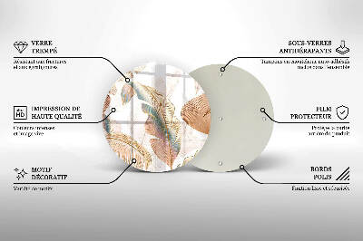 Síri gyertya alátét Boho tollak és levelek