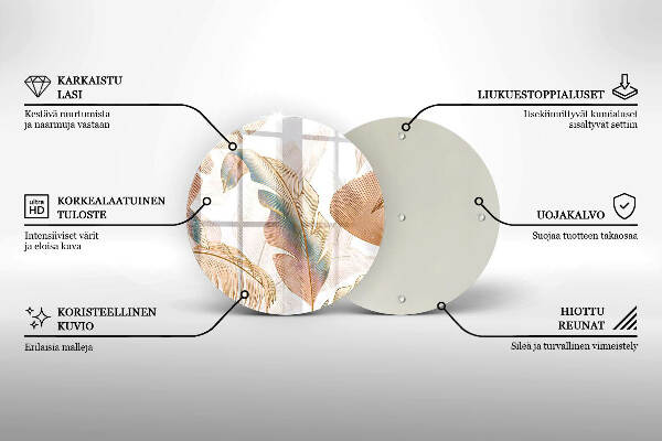 Síri gyertya alátét Boho tollak és levelek