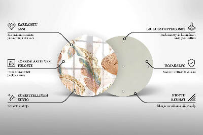 Síri gyertya alátét Boho tollak és levelek