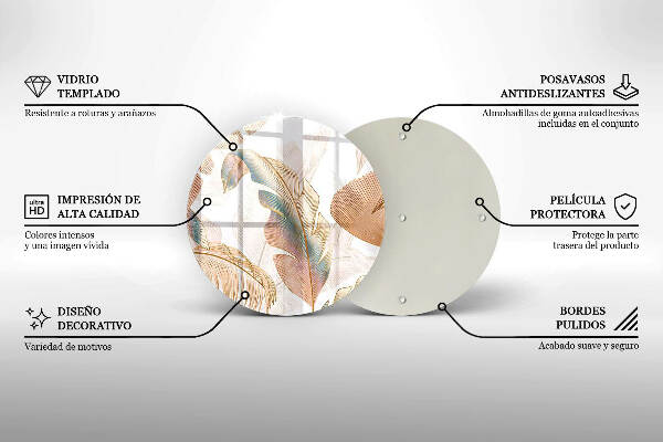 Síri gyertya alátét Boho tollak és levelek