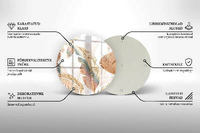 Síri gyertya alátét Boho tollak és levelek