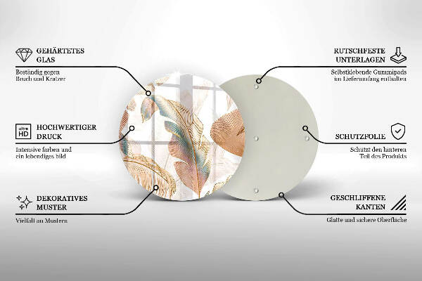 Síri gyertya alátét Boho tollak és levelek