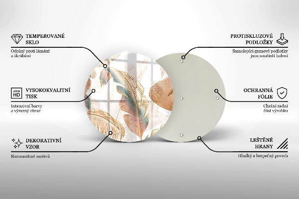 Síri gyertya alátét Boho tollak és levelek