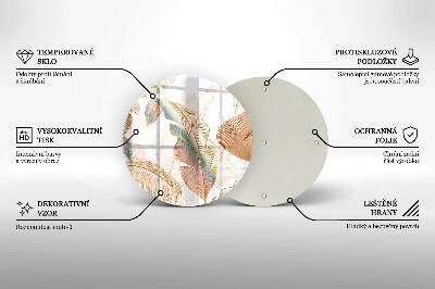 Síri gyertya alátét Boho tollak és levelek