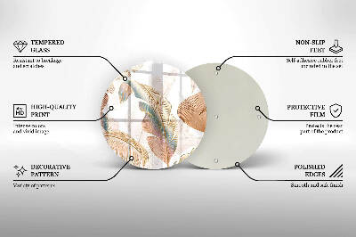 Síri gyertya alátét Boho tollak és levelek