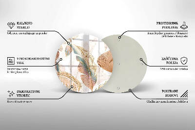 Síri gyertya alátét Boho tollak és levelek