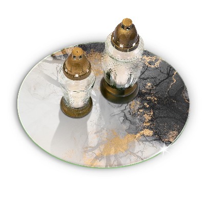 Üveg alátét gyertyákhoz Absztrakció arannyal