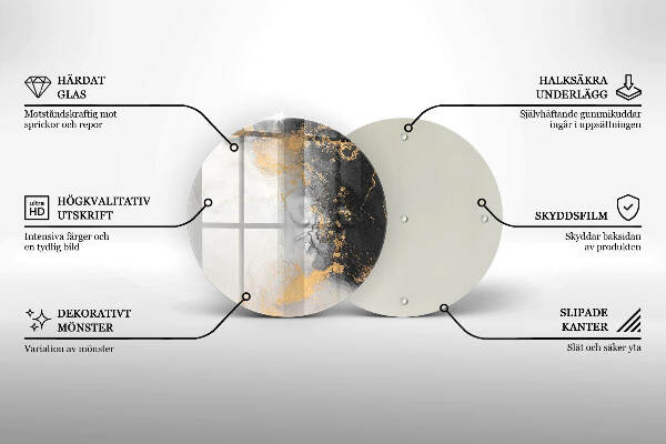 Üveg alátét gyertyákhoz Absztrakció arannyal