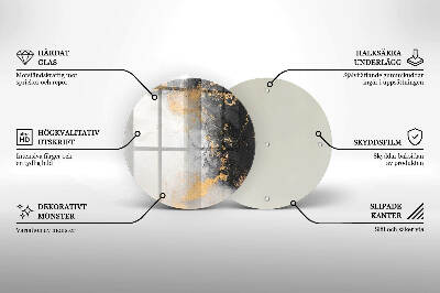 Üveg alátét gyertyákhoz Absztrakció arannyal