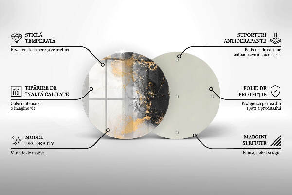 Üveg alátét gyertyákhoz Absztrakció arannyal