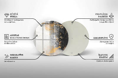 Üveg alátét gyertyákhoz Absztrakció arannyal
