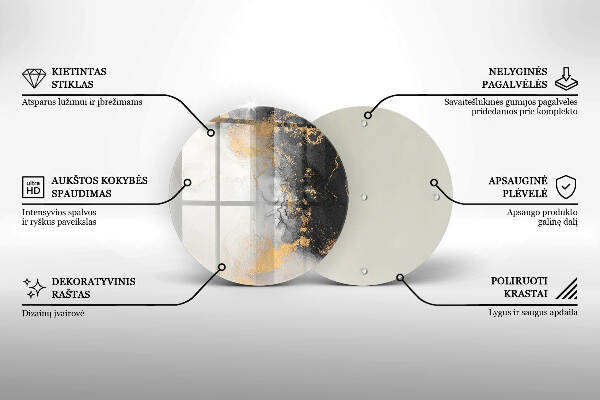 Üveg alátét gyertyákhoz Absztrakció arannyal