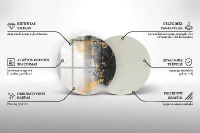 Üveg alátét gyertyákhoz Absztrakció arannyal