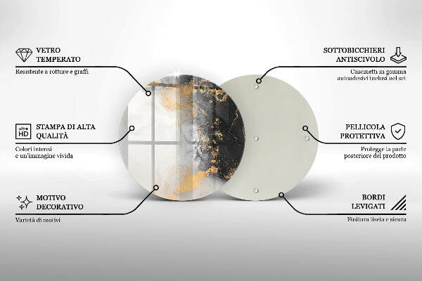 Üveg alátét gyertyákhoz Absztrakció arannyal