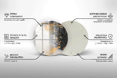 Üveg alátét gyertyákhoz Absztrakció arannyal