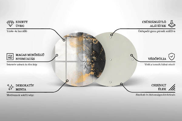 Üveg alátét gyertyákhoz Absztrakció arannyal