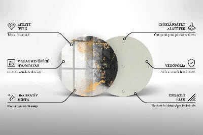 Üveg alátét gyertyákhoz Absztrakció arannyal