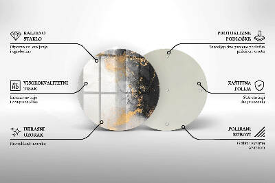 Üveg alátét gyertyákhoz Absztrakció arannyal