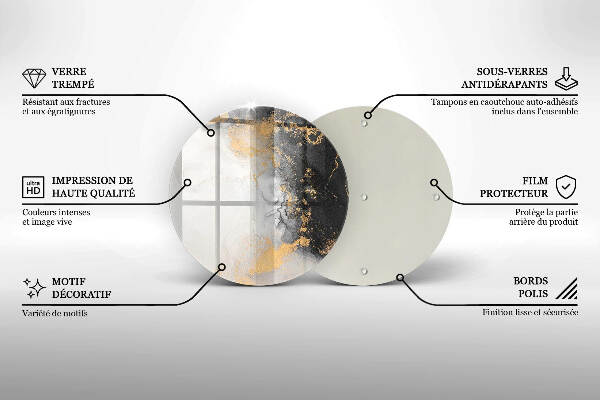 Üveg alátét gyertyákhoz Absztrakció arannyal