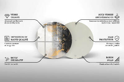 Üveg alátét gyertyákhoz Absztrakció arannyal