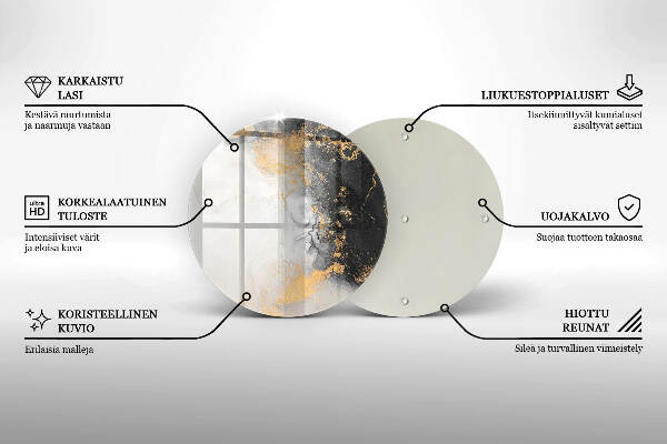 Üveg alátét gyertyákhoz Absztrakció arannyal
