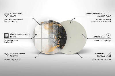 Üveg alátét gyertyákhoz Absztrakció arannyal