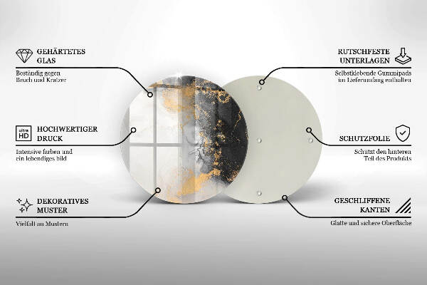 Üveg alátét gyertyákhoz Absztrakció arannyal