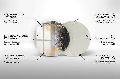 Üveg alátét gyertyákhoz Absztrakció arannyal