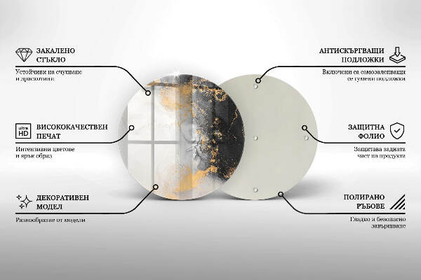Üveg alátét gyertyákhoz Absztrakció arannyal
