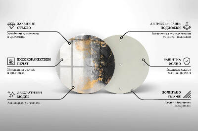 Üveg alátét gyertyákhoz Absztrakció arannyal