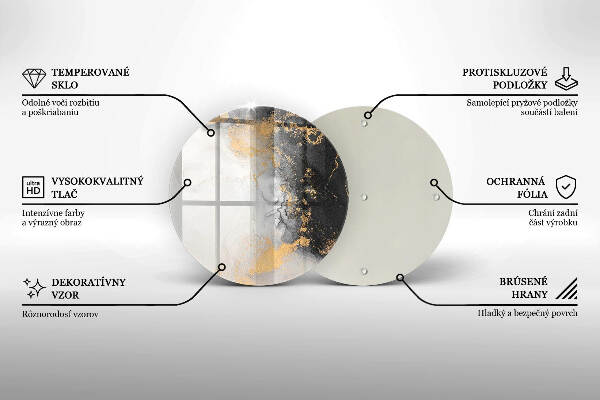 Üveg alátét gyertyákhoz Absztrakció arannyal