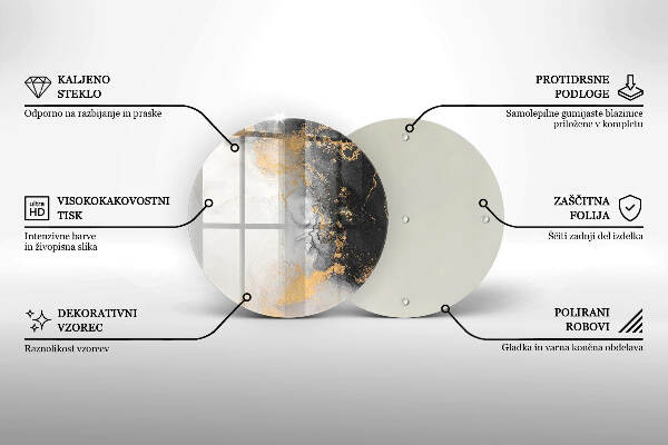 Üveg alátét gyertyákhoz Absztrakció arannyal