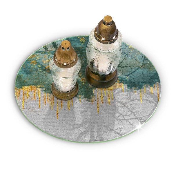 Síri gyertya alátét Absztrakció arannyal