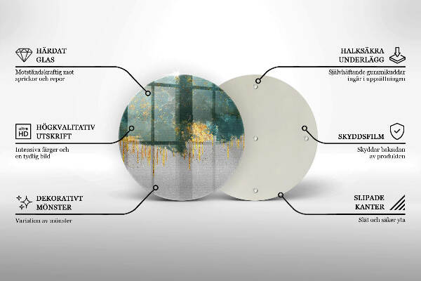 Síri gyertya alátét Absztrakció arannyal