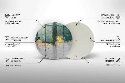 Síri gyertya alátét Absztrakció arannyal